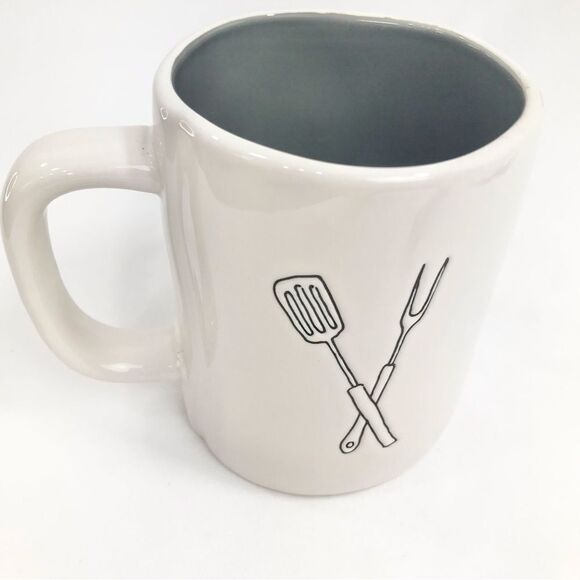 Rae Dunn Licensed to Grill White Black Script Ceramic Coffee Tea Mug - Picture 2 of 11